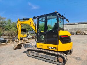 2020 JCB 57C-1, Hydraulic quick hitch, 3 x Buckets, Piped for attachments, A/C, 1330 Hours-image