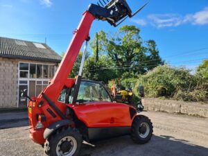 SOLD - 2015 Manitou MT625H Comfort Telehandler, 55 KW Engine, A/C, 4 wheel drive, 4 wheel steer, 2 speed hydrostatic transmission, Joystick controls, 6 metre lift height, 2500 kg lift capacity, Hydraulic service to carriage. Only 3650 hours. - SOLD-image